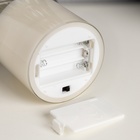 Светодиодная свеча белая, 7.5 × 10 × 7.5 см, воск, пластик, батарейки АААх3 (не в комплекте), свечение тёплое белое - фото 9459045