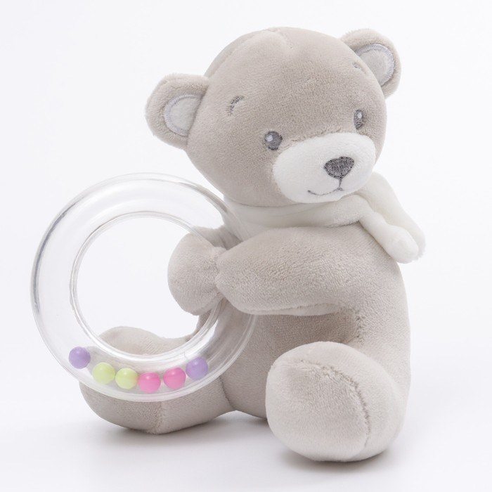 Погремушка мягкая Крошка Я «Серый мишка», от 3 мес.