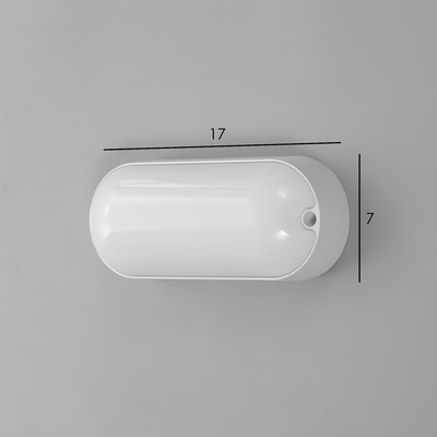 Светильник «Овал» LED 10 Вт IP65 белый 6.8×6.8×17 см