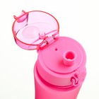 Бутылка для воды, с поильником, 600 мл, розовая - Фото 5
