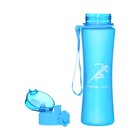 Бутылка для воды, 600 мл, "Движение - жизнь", с поильником, голубая - Фото 4