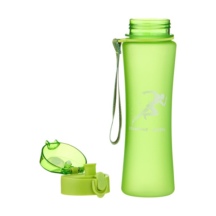 Бутылка для воды "Движение - жизнь", 600 мл, зеленая