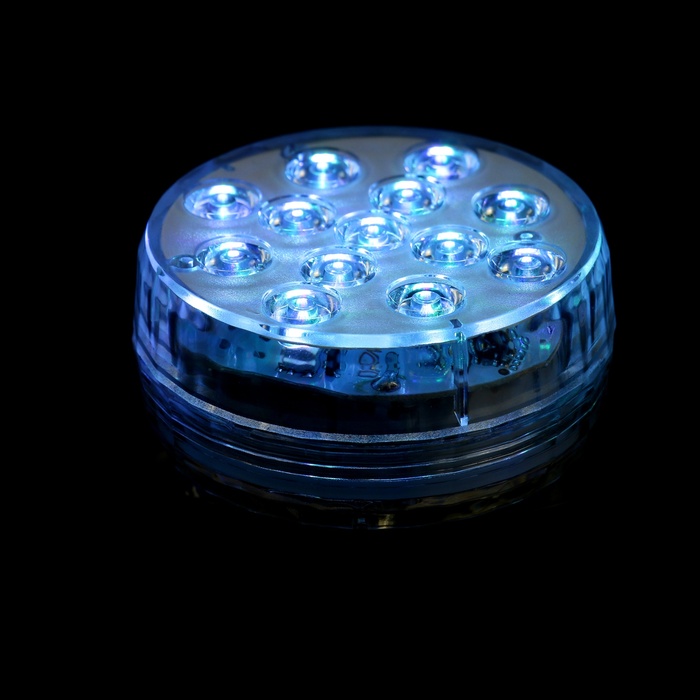 Светильник подводный, 13 LED, 4 Вт, IP68, RGB, таймер, от батареек 3*ААА (не в компл.) - фото 1909575437