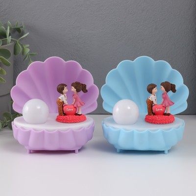 Фигурка светящаяся «Парочка в ракушке», 11.5×10×11.5 см, МИКС