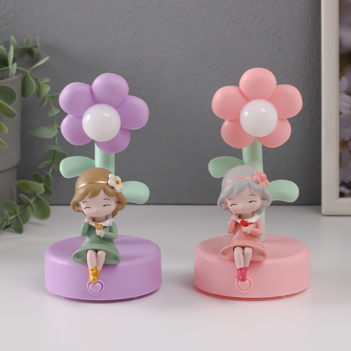 Фигурка светящаяся «Девочка под цветочком», 8×8×15 см, МИКС - Фото 1