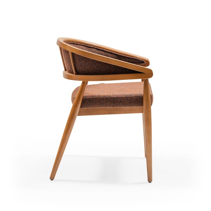 Кресло обеденное WARM VIBES, каркас бук, ткань полиэстер, цвет cinnamon - фото 1891960905