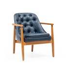 Кресло для гостиной AESTHETICS, каркас бук, ткань полиэстер, цвет dark azure - фото 300661339