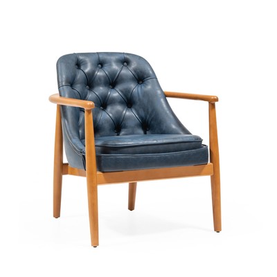 Кресло для гостиной AESTHETICS, каркас бук, ткань полиэстер, цвет dark azure