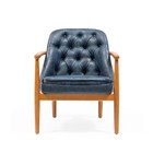 Кресло для гостиной AESTHETICS, каркас бук, ткань полиэстер, цвет dark azure - Фото 4