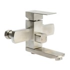 УЦЕНКА Смеситель для ванны ZEIN, квадрат, короткий излив, с душевым набором, нерж.сталь, сатин - Фото 2