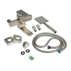 УЦЕНКА Смеситель для ванны ZEIN, квадрат, короткий излив, с душевым набором, нерж.сталь, сатин - Фото 10