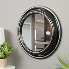 Зеркало интерьерное, настенное,  D=45,5 см, черный с серебром - фото 321425932
