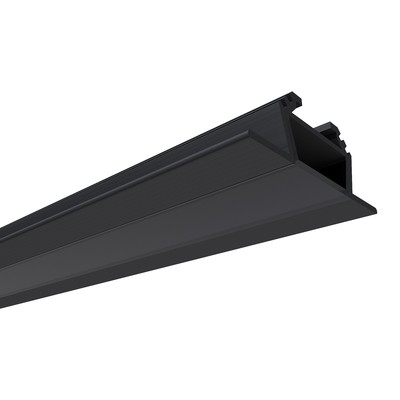 Алюминиевый профиль Apeyron, 28.5×10.4 мм, встраиваемый, 2 м, чёрный рассеиватель, аксессуары