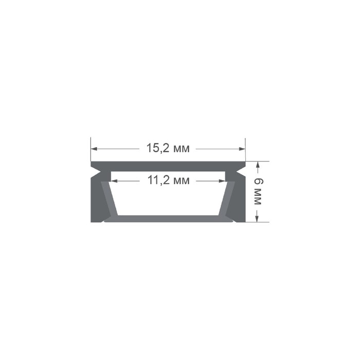 Алюминиевый профиль Apeyron, 15.2х6 мм, накладной, 1 м, черный рассеиватель, аксессуары