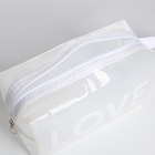 Косметичка на молнии, цвет белый/прозрачный - фото 23861862