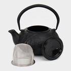 Чайник чугунный, 600 мл, с ситом, эмалированное покрытие внутри, цвет чёрный - фото 9476401