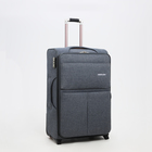 Чемодан большой 95 л (L), отдел на молнии, с расширением, кодовый замок, 3 колеса, 2 наружных кармана, серый - Фото 2