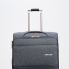 Чемодан большой 95 л (L), отдел на молнии, с расширением, кодовый замок, 3 колеса, 2 наружных кармана, серый - Фото 6
