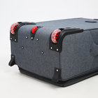 Чемодан большой 95 л (L), отдел на молнии, с расширением, кодовый замок, 3 колеса, 2 наружных кармана, серый - Фото 8