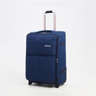 Чемодан средний 52 л (M), отдел на молнии, с расширением, кодовый замок, 3 колеса, 2 наружных кармана, синий - Фото 2