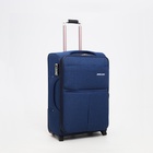 Чемодан средний 52 л (M), отдел на молнии, с расширением, кодовый замок, 3 колеса, 2 наружных кармана, синий - Фото 3