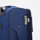 Чемодан средний 52 л (M), отдел на молнии, с расширением, кодовый замок, 3 колеса, 2 наружных кармана, синий - Фото 6