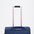 Чемодан средний 52 л (M), отдел на молнии, с расширением, кодовый замок, 3 колеса, 2 наружных кармана, синий - Фото 7