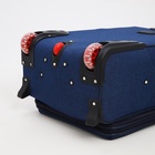 Чемодан средний 52 л (M), отдел на молнии, с расширением, кодовый замок, 3 колеса, 2 наружных кармана, синий - Фото 9