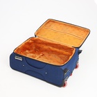 Чемодан средний 52 л (M), отдел на молнии, с расширением, кодовый замок, 3 колеса, 2 наружных кармана, синий - Фото 10