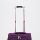Чемодан малый 20", отдел на молнии, кодовый замок, 3 колеса, 2 наружных кармана, цвет фиолетовый - Фото 6