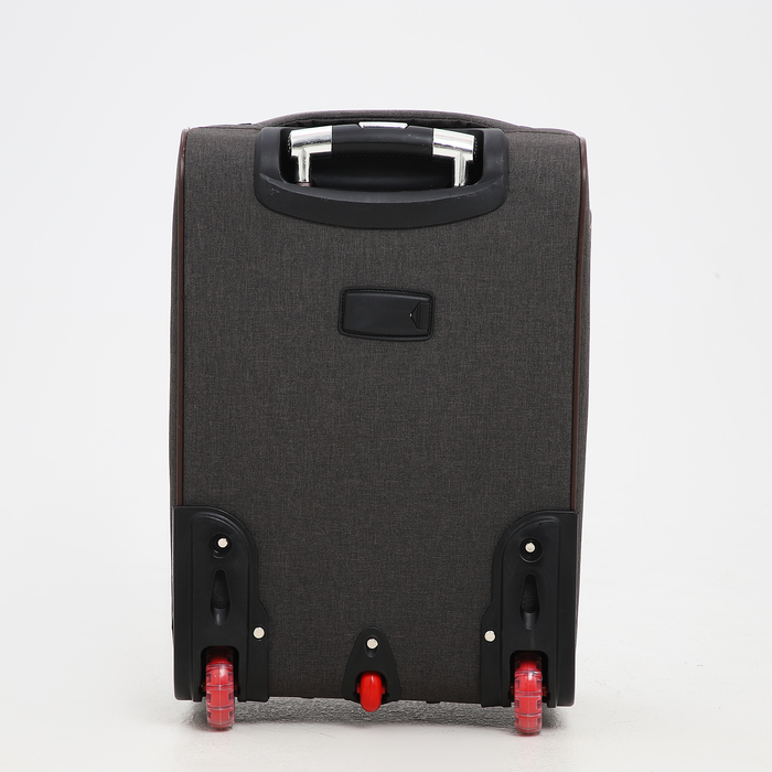 Чемодан малый 33 л (S), отдел на молнии, с расширением, кодовый замок, 3 колеса, 2 наружных кармана, цвет коричневый