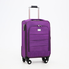 Чемодан малый 20", отдел на молнии, кодовый замок, 4 колеса, наружный карман, цвет фиолетовый - Фото 2