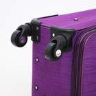 Чемодан малый 20", отдел на молнии, кодовый замок, 4 колеса, наружный карман, цвет фиолетовый - Фото 8