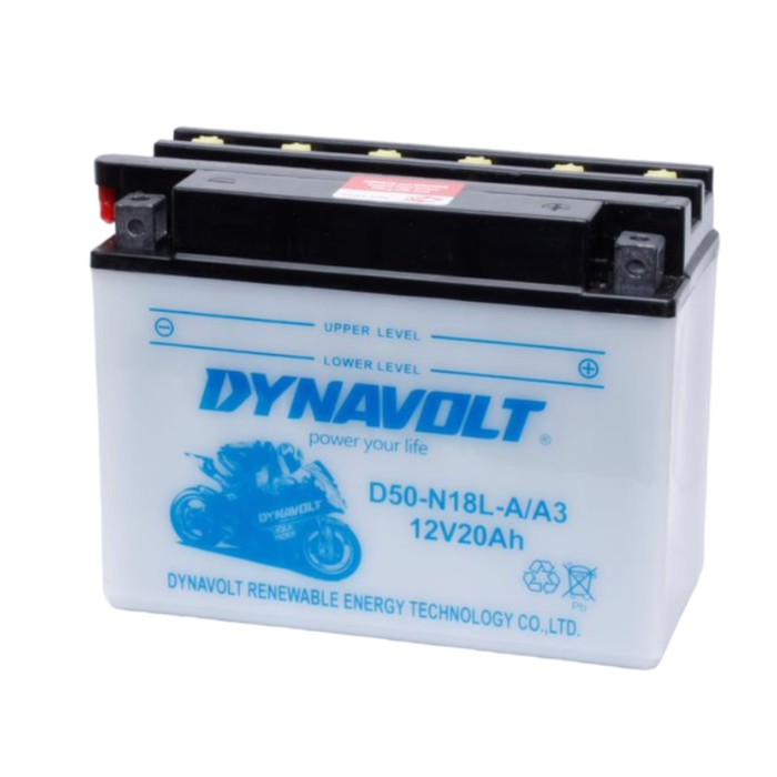 Аккумулятор Dynavolt D50-N18L-A/A3, 12V, DRY, обратная, 220 A, 206 х 92 х 160 - Фото 1