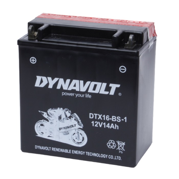 Аккумулятор Dynavolt DTX16-BS-1, 12V, AGM, прямая, 230 А, 150 х 87 х 159 - Фото 1