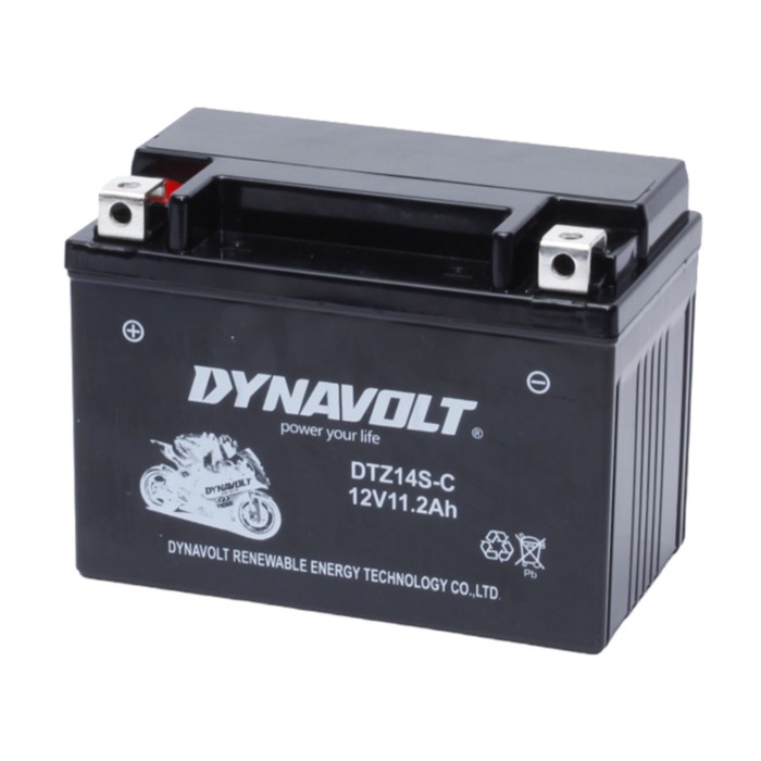 Аккумулятор Dynavolt DTZ14S, 12V, SLA, прямая, 170 А, 150 х 86 х 110 - Фото 1