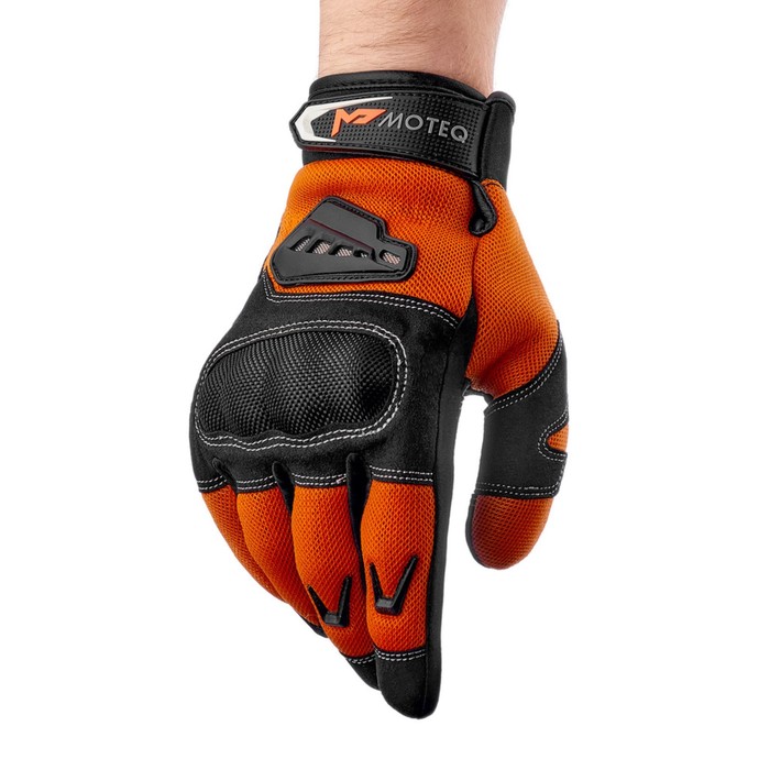 Перчатки мотоциклетные MOTEQ Twist 2.1, сетка, мужские, размер XXL, оранжевые, черные - Фото 1
