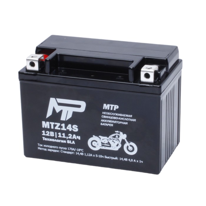 Аккумулятор MTP MTZ14S, 12V, SLA, прямая, 170 А, 150 х 86 х 110 мм - Фото 1