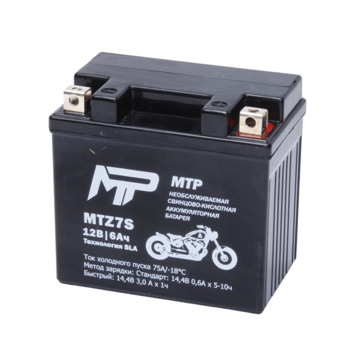 Аккумулятор MTP MTZ7S, 12V, SLA, обратная, 75 А, 113 х 69 х 105 мм - Фото 1