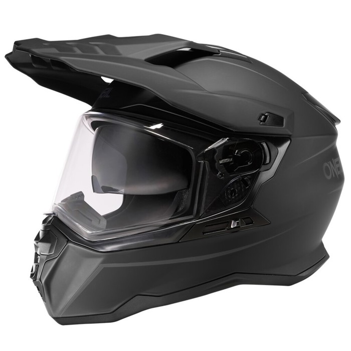 Шлем кроссовый со стеклом O'Neal D-SRS Solid V24, ABS, матовый, черный, L - Фото 1
