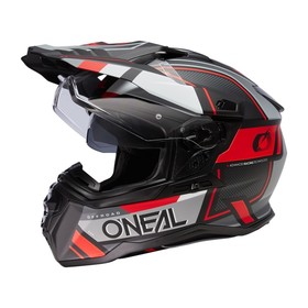 Шлем кроссовый со стеклом O'Neal D-SRS Square V24, ABS, матовый, красный/черный, S