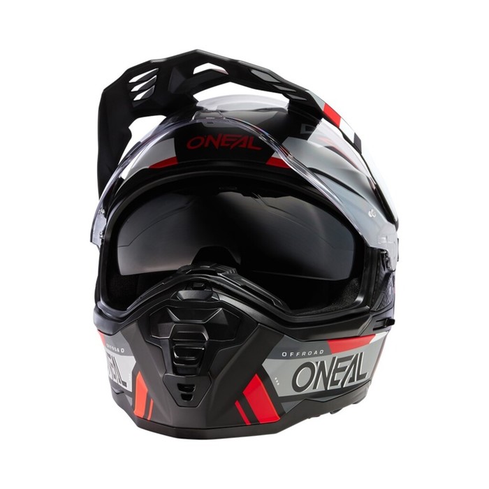 Шлем кроссовый со стеклом O'Neal D-SRS Square V24, ABS, матовый, красный/черный, S - фото 1909577150