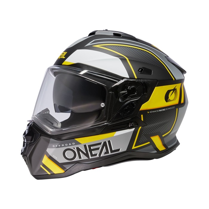 Шлем кроссовый со стеклом O&#39;Neal D-SRS Square V24, ABS, матовый, желтый/черный, S