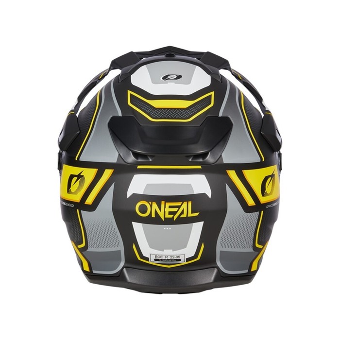 Шлем кроссовый со стеклом O'Neal D-SRS Square V24, ABS, матовый, желтый/черный, S - фото 1909577163