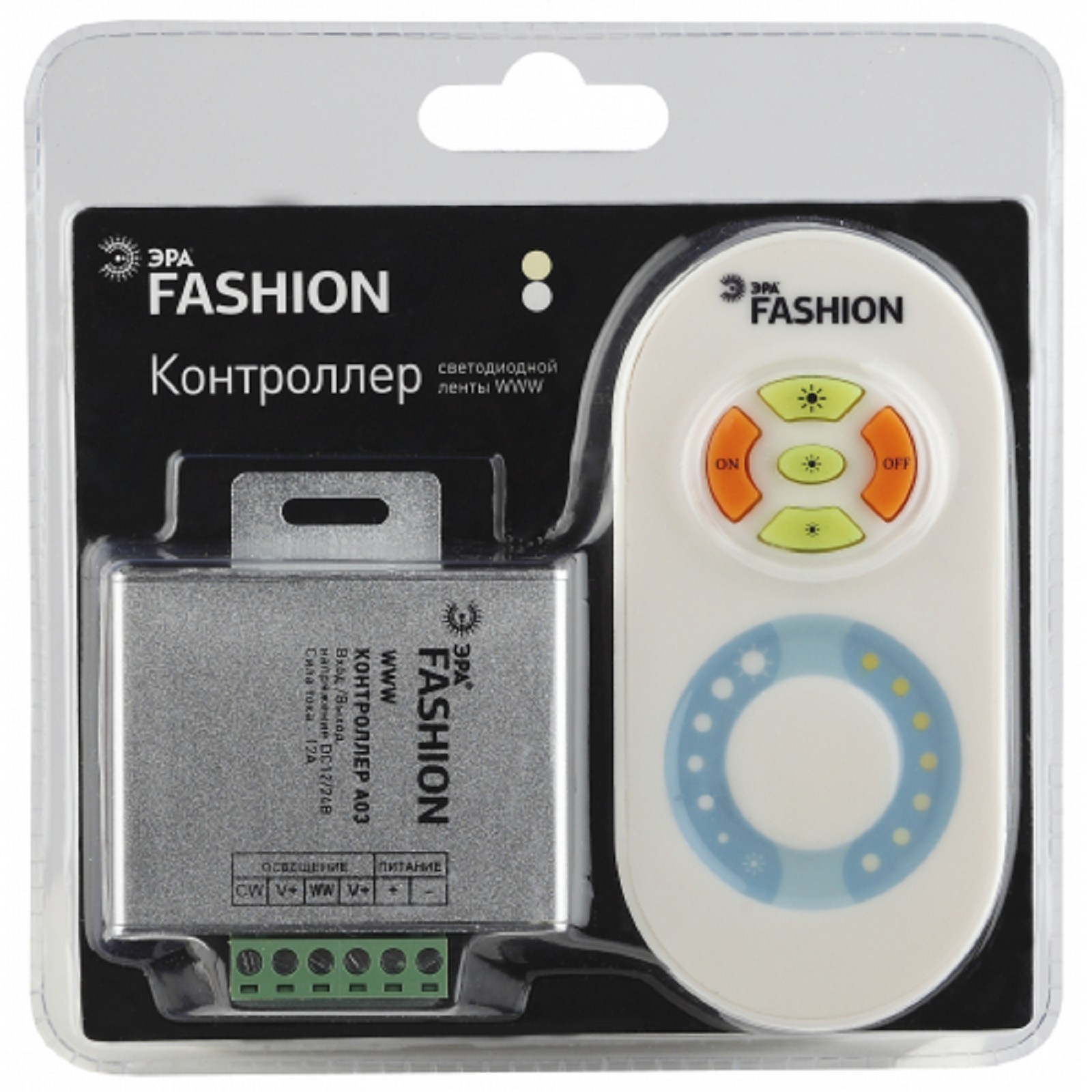 Контроллер ЭРА, для монохромной ленты, 12 В, 200 Вт, 24 А, IP20, пульт ...