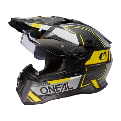 Шлем кроссовый со стеклом O'Neal D-SRS Square V24, ABS, матовый, желтый/черный, XL