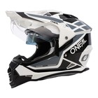Шлем кроссовый со стеклом O'Neal Sierra R V24 белый, ABS, глянец, белый/черный, S - Фото 1