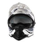 Шлем кроссовый со стеклом O'Neal Sierra R V24 белый, ABS, глянец, белый/черный, S - Фото 2