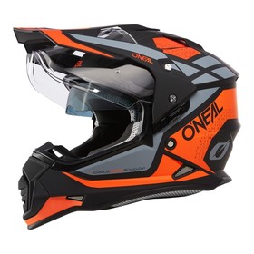 Шлем кроссовый со стеклом O'Neal Sierra R V24, ABS, матовый, оранжевый/черный, S