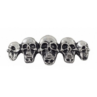 Декоративная металическая наклейка-значок "Skull in line"